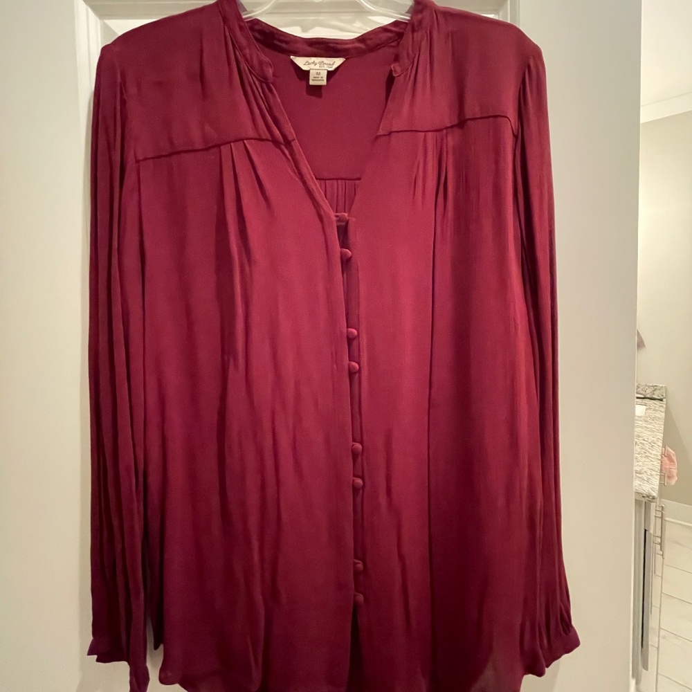 Lucky brand cranberry tunic blouse